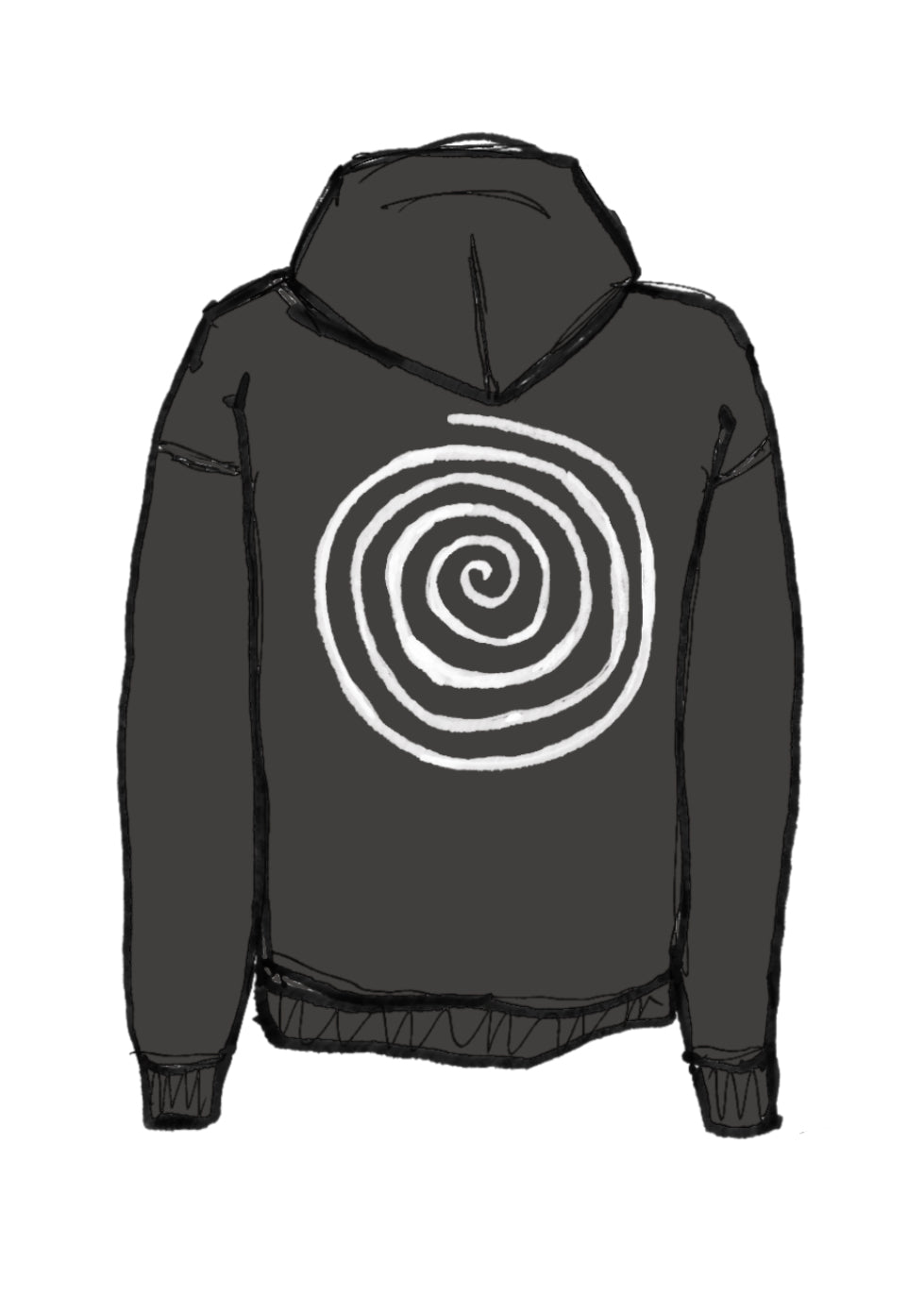 CLASSIC CHARCOAL SPIRAL HOODIE