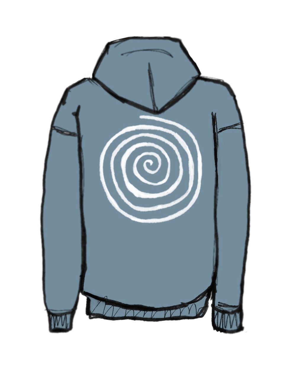 CLASSIC GREY-BLUE SPIRAL HOODIE