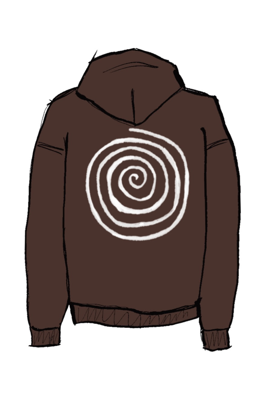 CLASSIC BROWN SPIRAL HOODIE