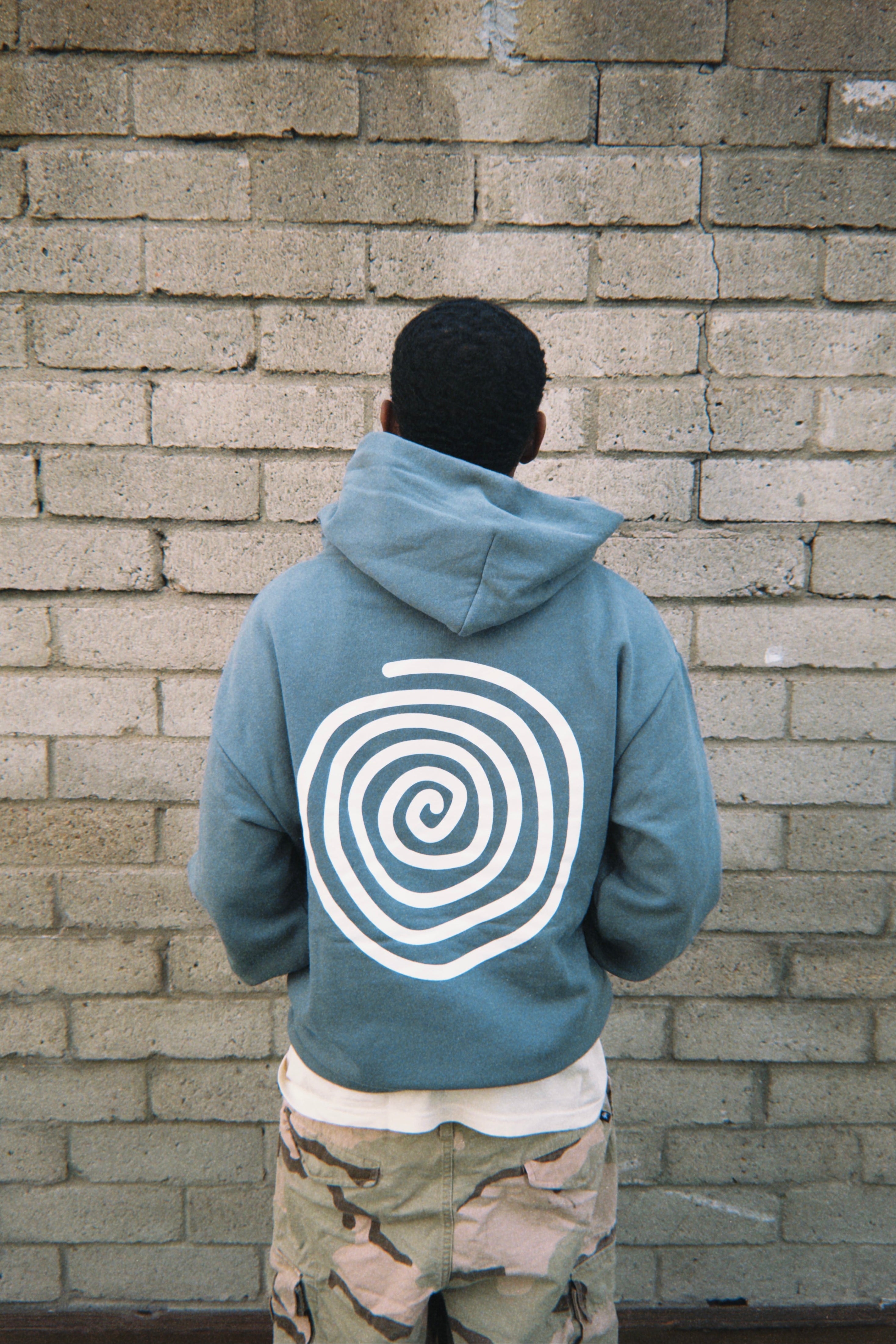 CLASSIC GREY-BLUE SPIRAL HOODIE